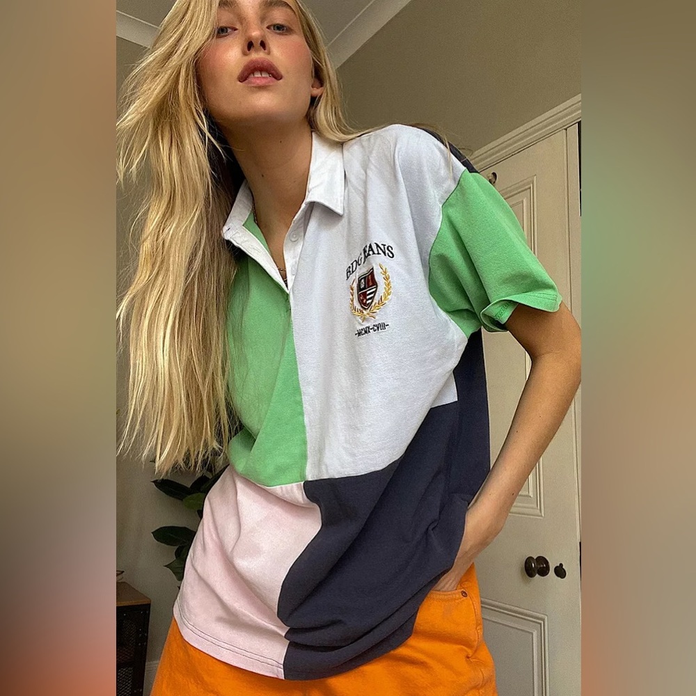 BDG Colorblock Rugby Polo Oversized Tee - Picture 5 of 8